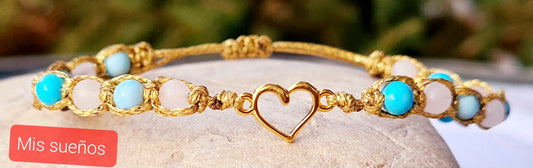 Makramee-Naturstein-Armband