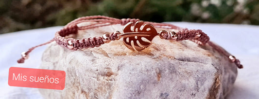 Makramee-Armband "Monstera-Blatt"