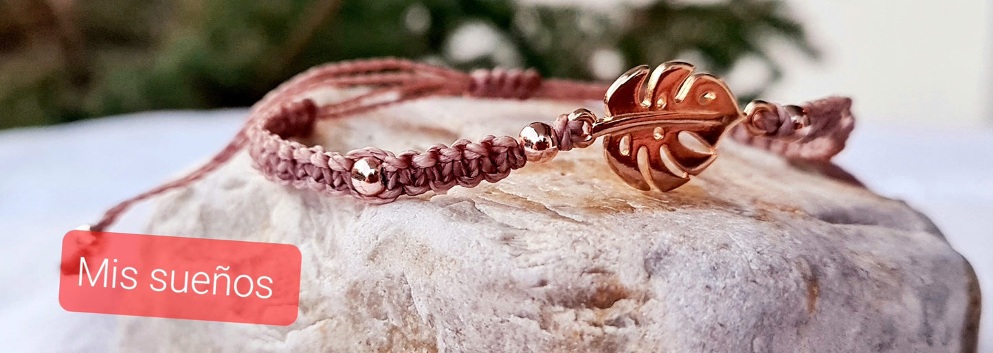 Makramee-Armband "Monstera-Blatt"