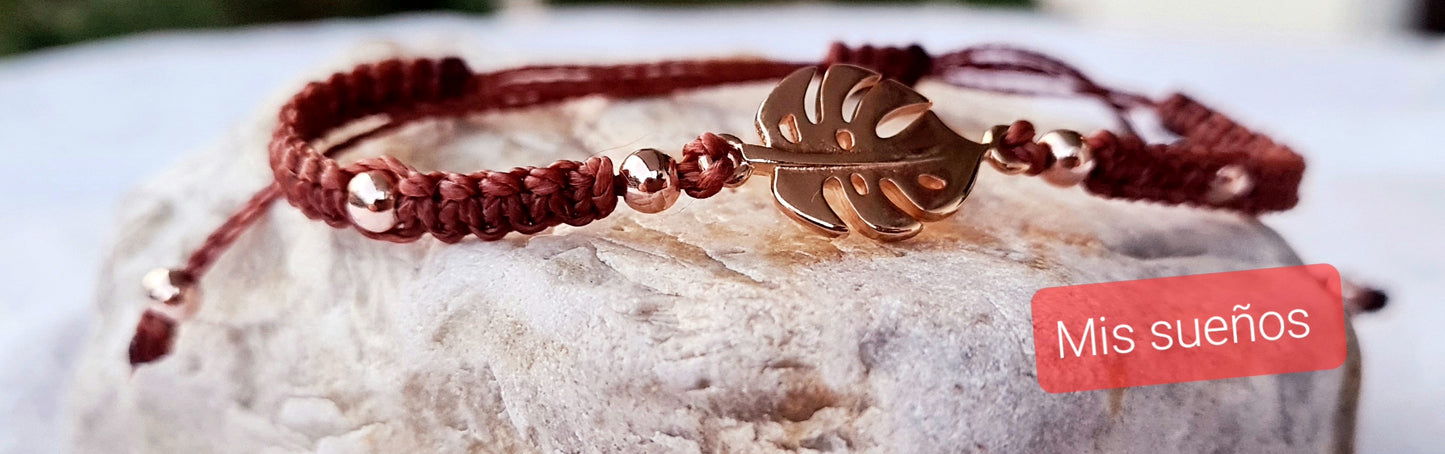 Makramee-Armband "Monstera-Blatt"