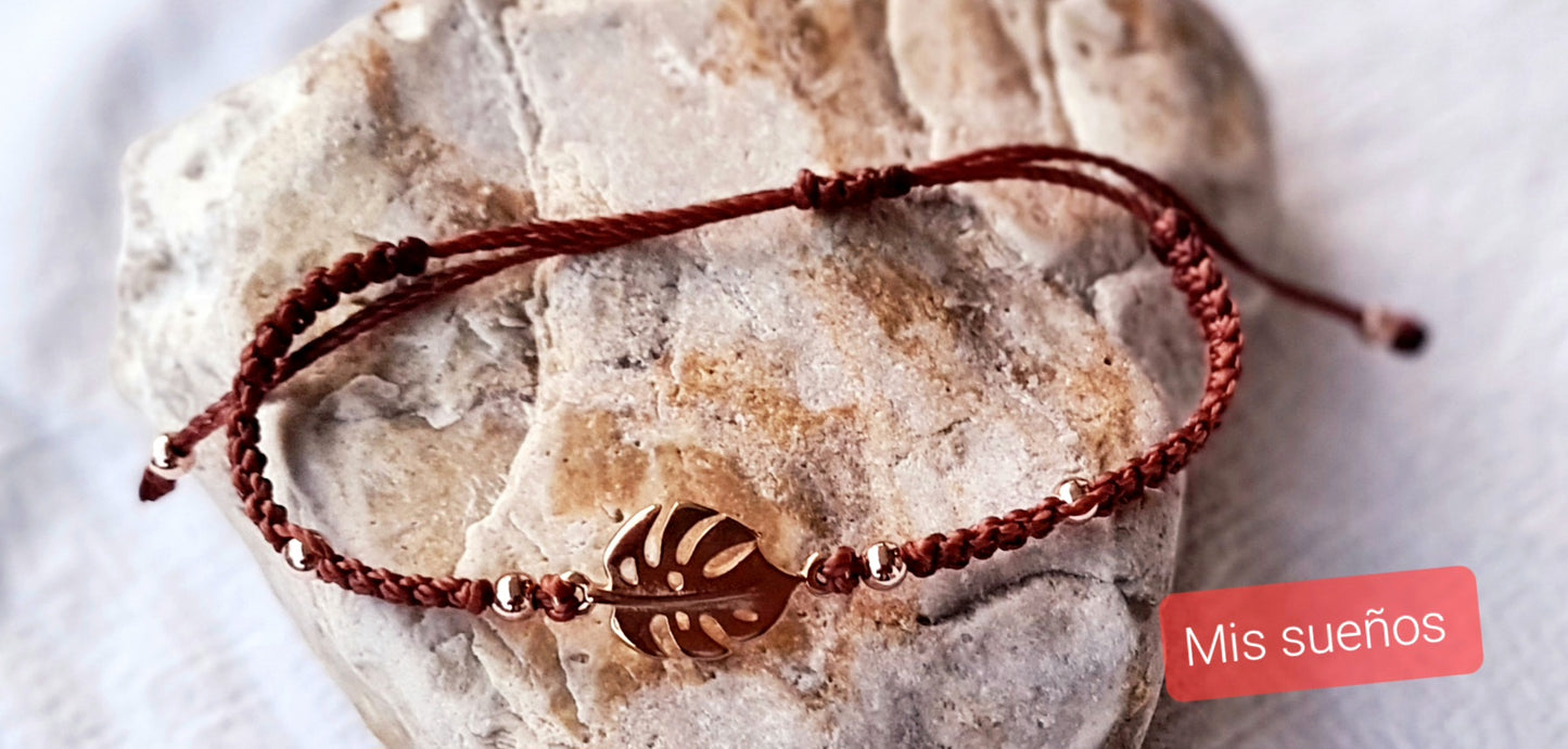 Makramee-Armband "Monstera-Blatt"