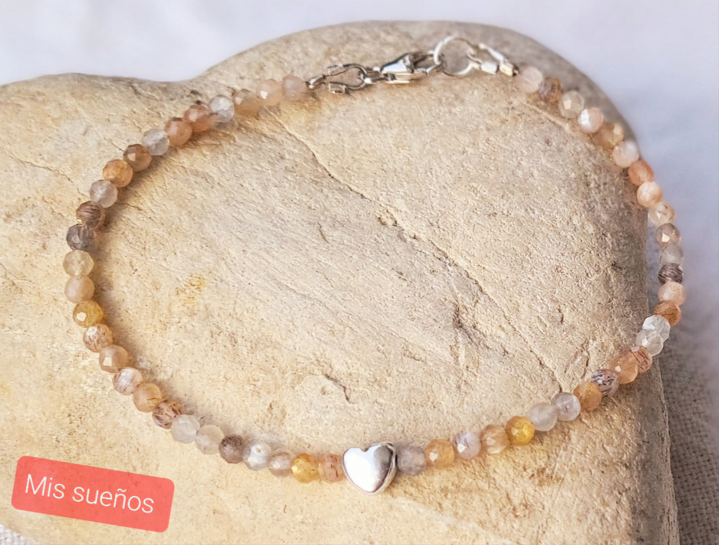 Mondstein-Armband mit Herzperle