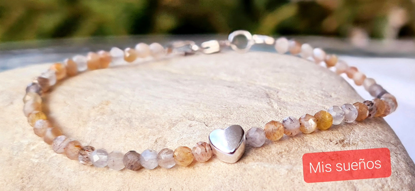 Mondstein-Armband mit Herzperle