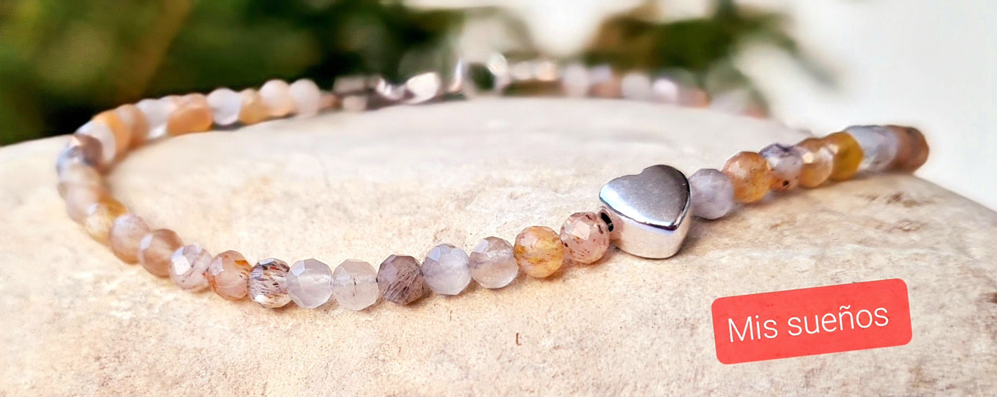 Mondstein-Armband mit Herzperle