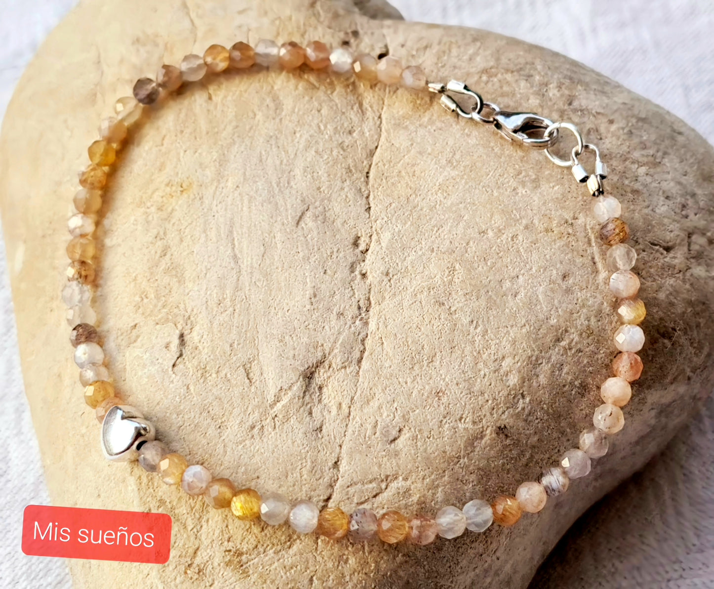 Mondstein-Armband mit Herzperle