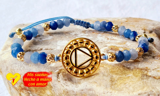 Armband Halschakra mit Blauquarz