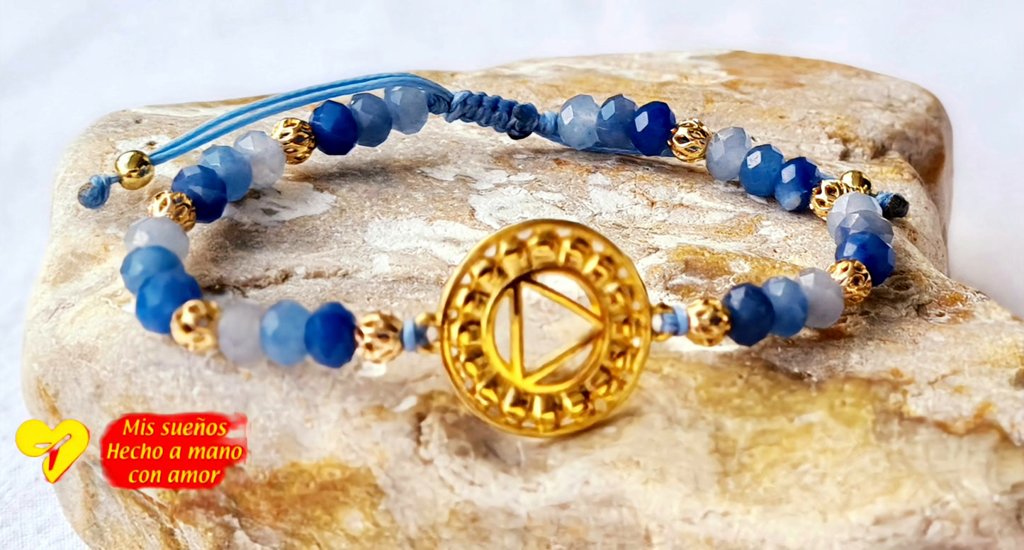 Armband Halschakra mit Blauquarz