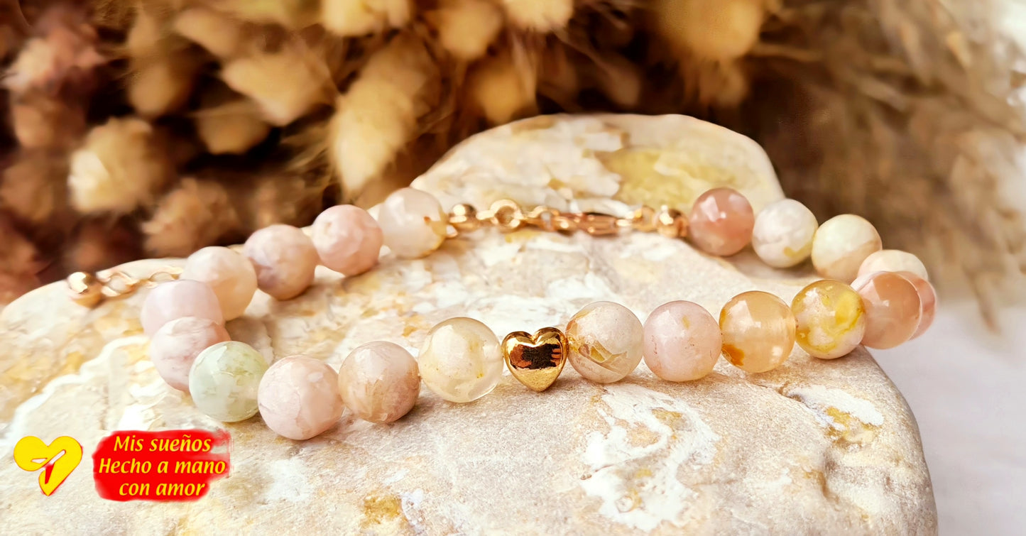 Armband "Kirschblüten-Achat"