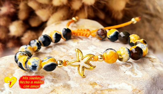 Seestern-Armband mit Sunset-Achat