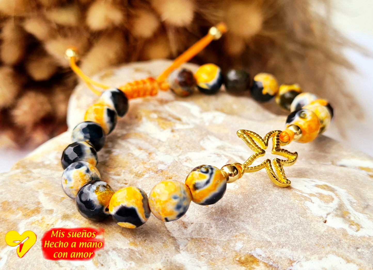 Seestern-Armband mit Sunset-Achat