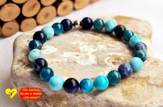 Armband Apatit, Magnesit gefärbt und Sodalith