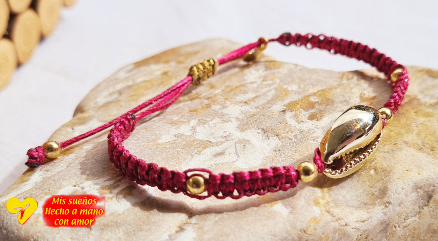 Makramee-Armband m. Kauri