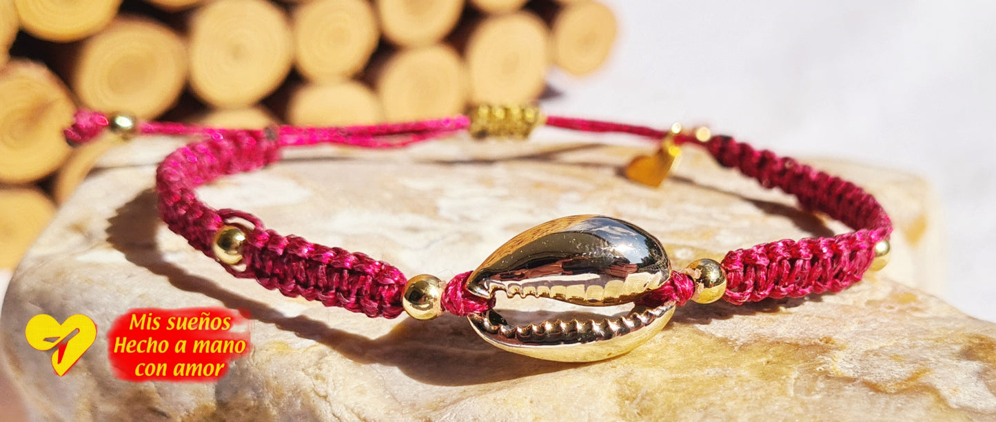 Makramee-Armband m. Kauri