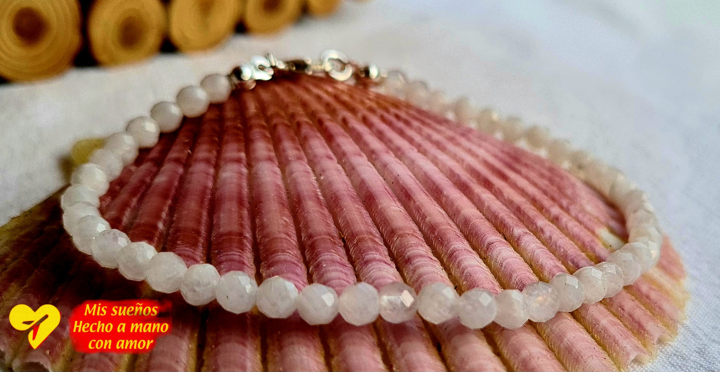 Armband Labradorit weiß
