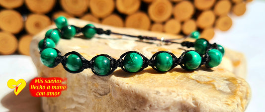 Makramee-Armband Malachit