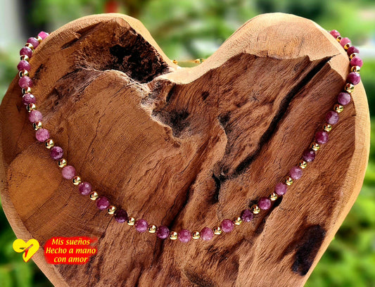 Turmalin pink Edelstein-Halskette