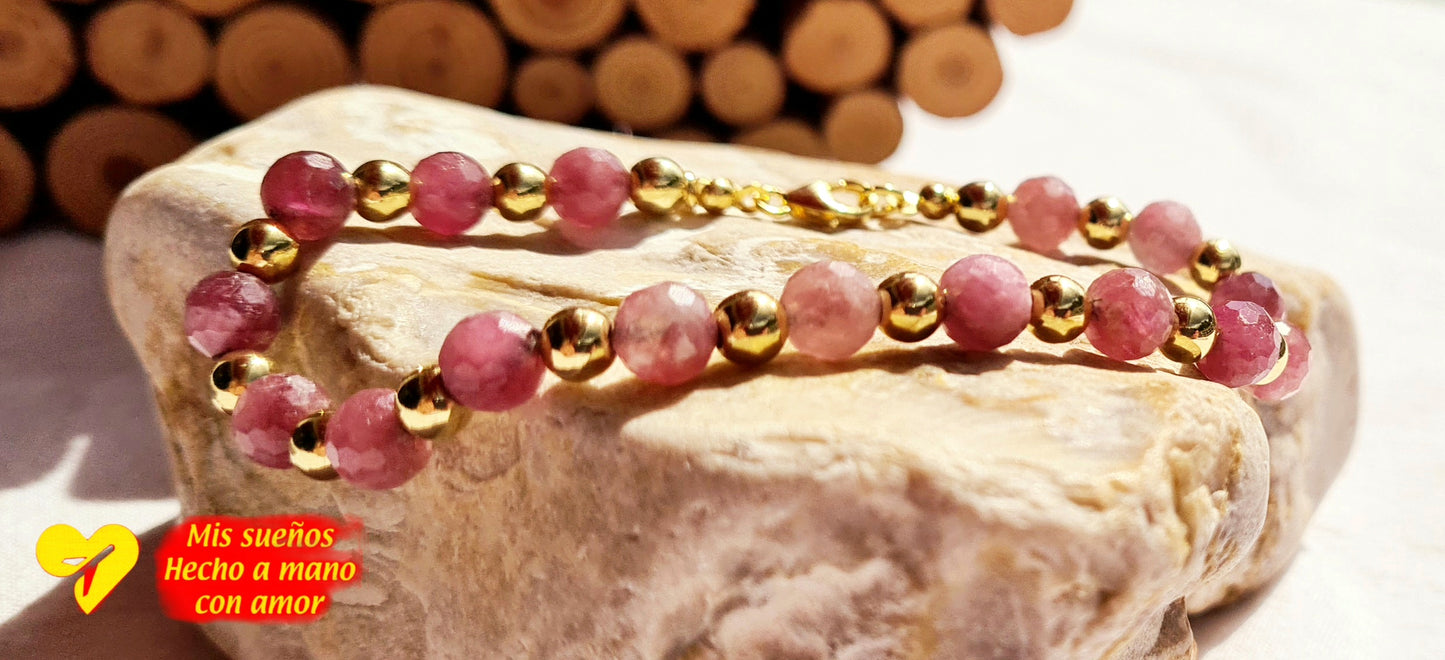 Turmalin pink Edelstein-Armband
