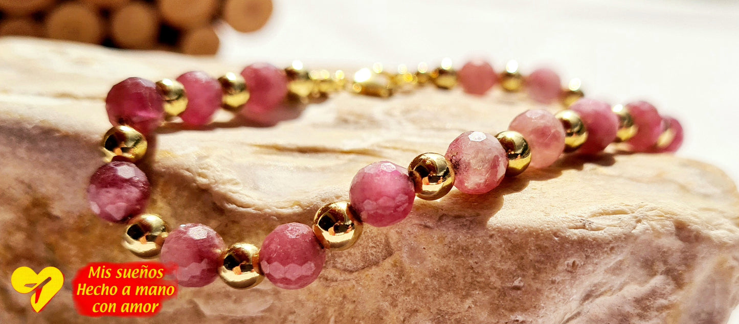 Turmalin pink Edelstein-Armband