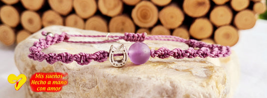 Makramee-Armband "Amethyst"