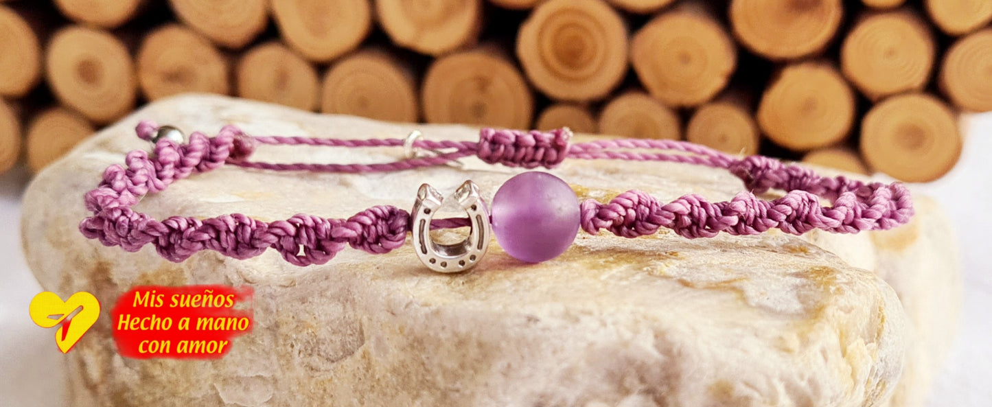 Makramee-Armband "Amethyst"