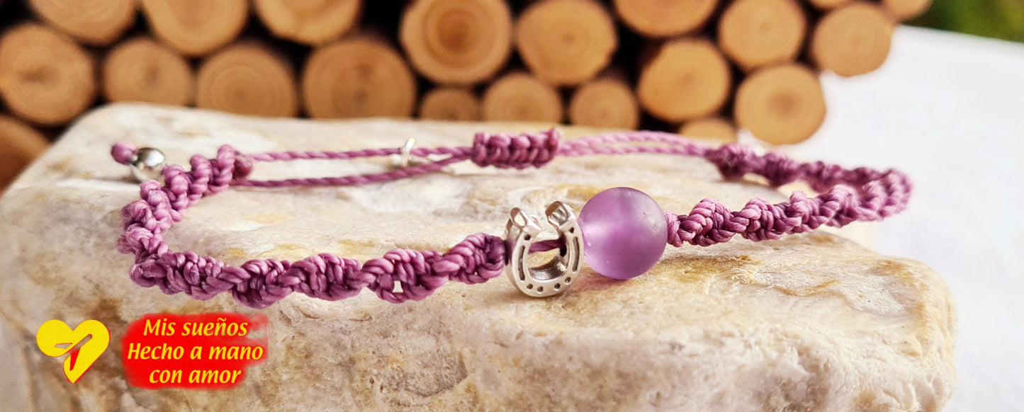 Makramee-Armband "Amethyst"