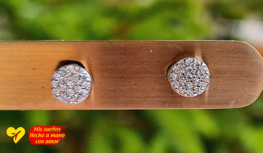 Ohrstecker "Rund m. Zirkonia" 925 Sterling Silber
