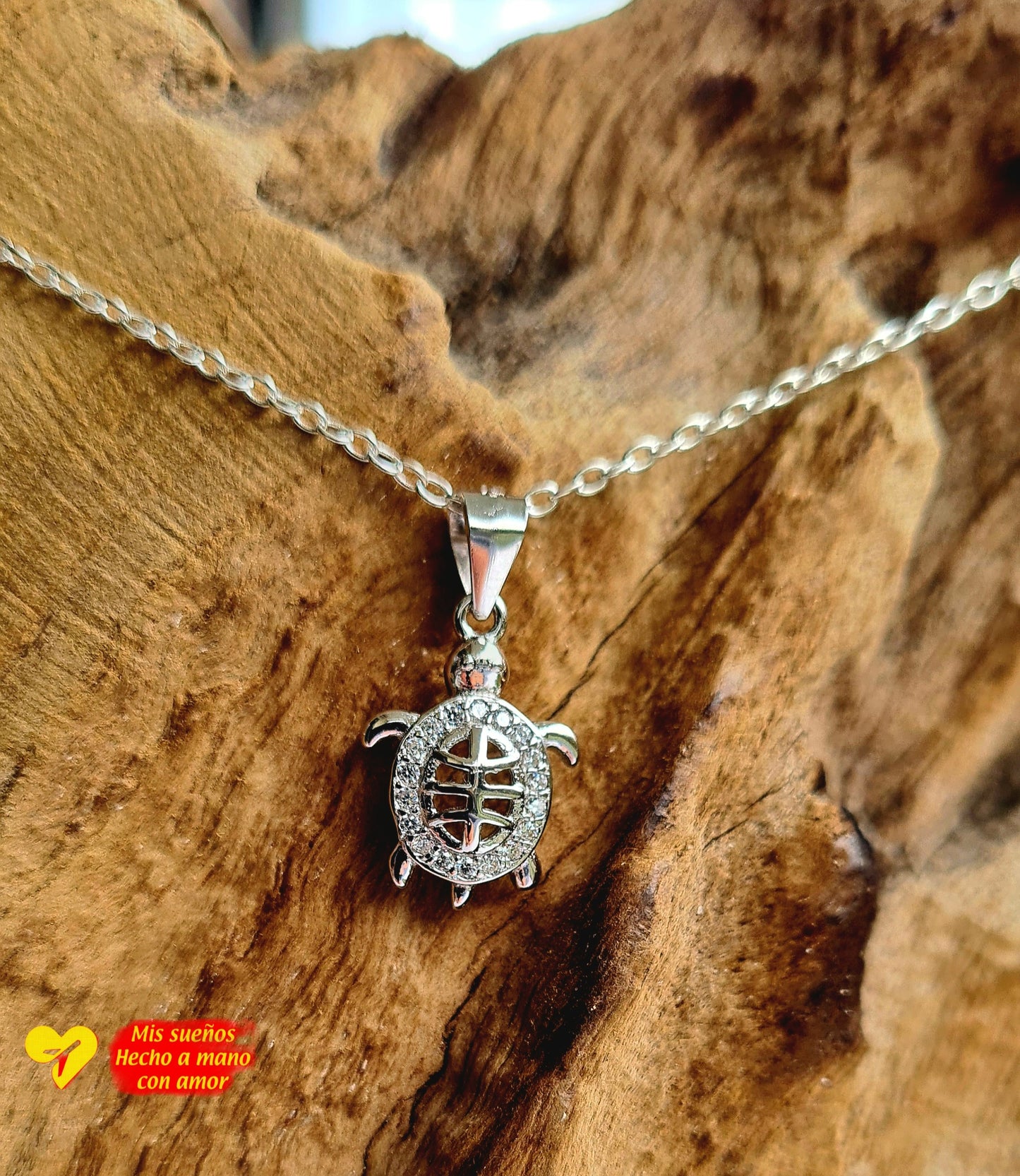 Schildkröte m. Zirkonia Steinchen 925 Sterling Silber