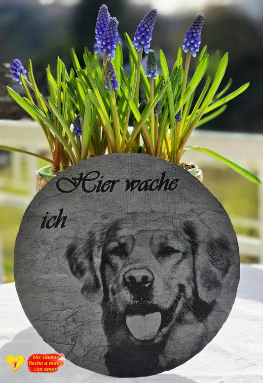 Bildgravur auf Schiefertafel