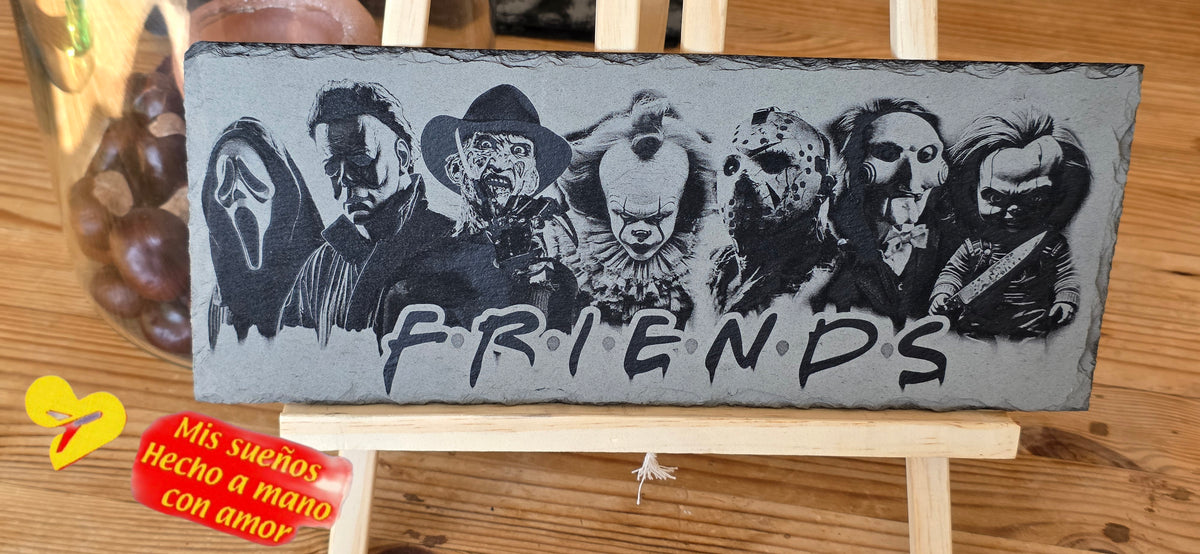 Friends - Bildgravur auf Schieferplatte
